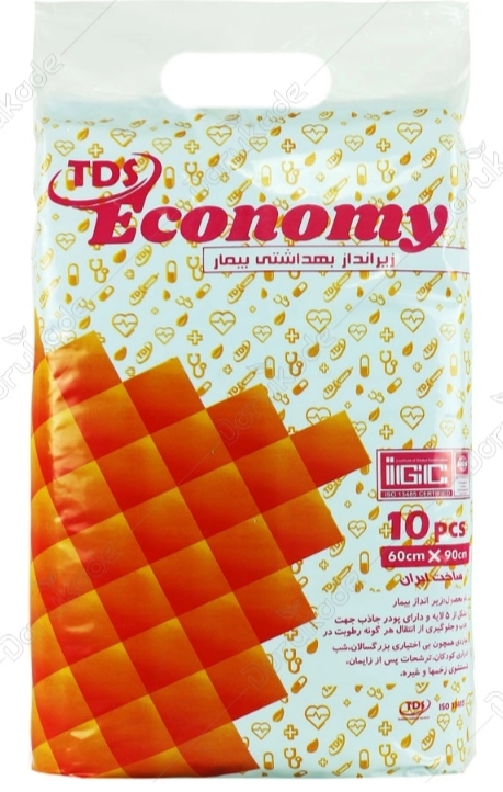 زیرانداز بیمار ۱۰ عددی سایز ۶۰ در ۹۰